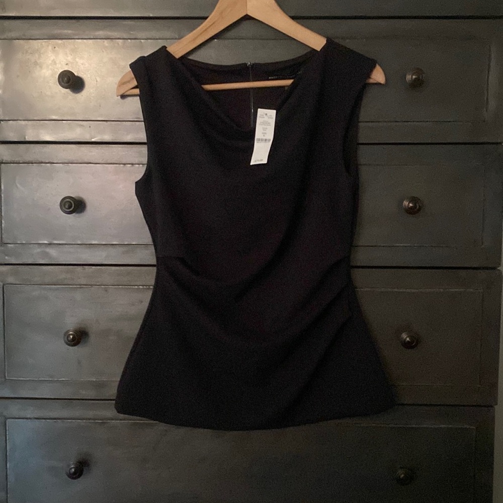 NWT! WHBM Top Black Size 6 Ruching